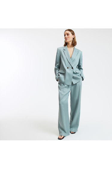 Lyocell Double Breasted Jacket, Loose Fit