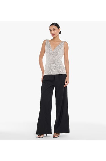 Womens V neck sequins Top