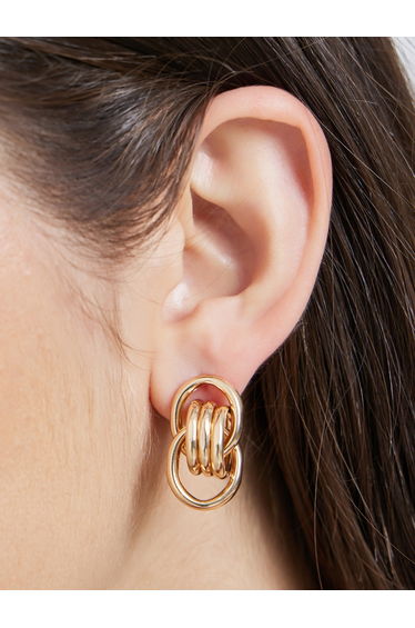 Gold Link Dangle Earrings