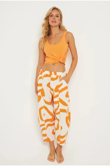 بنطلون سروال كتان نسائي