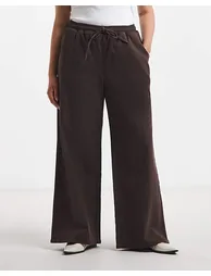 Choc Side Stripe Wide Leg Jogger Jean - 2