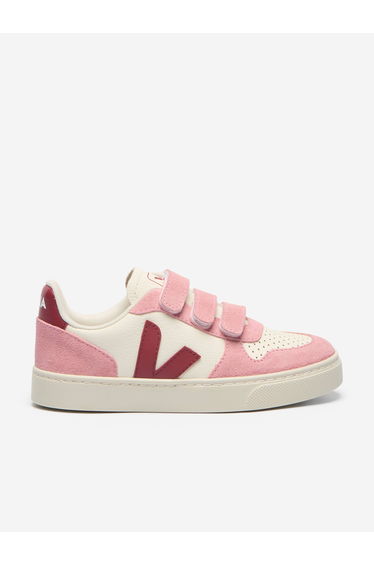 Veja Girls Leather Small V-10 Trainers in Pink