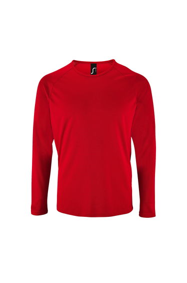 SOLS Mens Sporty Long Sleeve Performance T-Shirt - Red