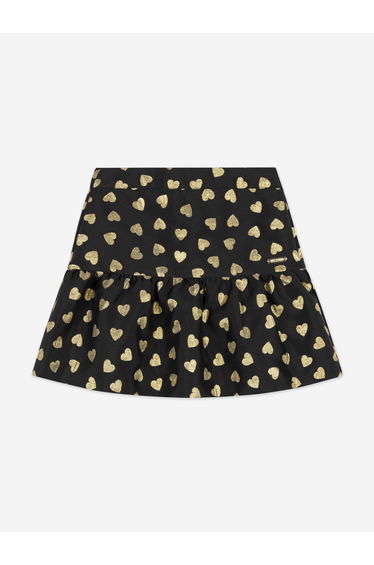 Girls Hearts Skirt in Black