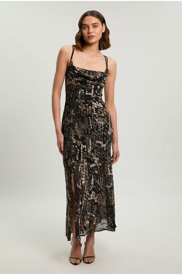 Devore Strappy Woven Maxi Dress