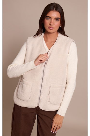 Cream Borg Gilet