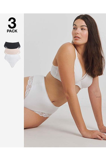 3 Pack High Leg Control Knicker