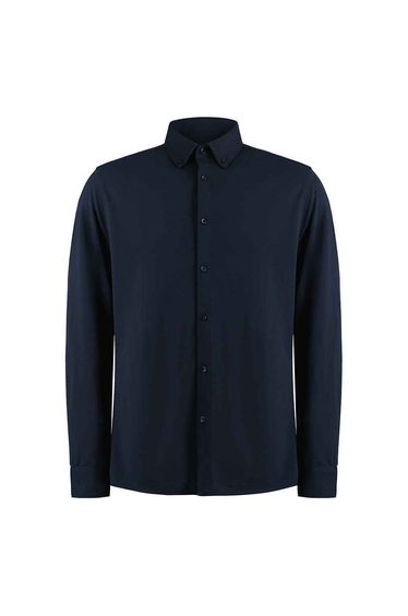 Kustom Kit Mens Pique Formal Shirt - Navy