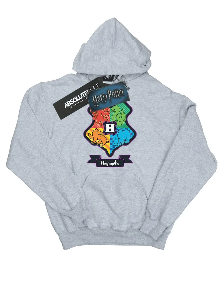 Harry Potter Girls Hogwarts Junior Crest Hoodie - Sports Grey - 1