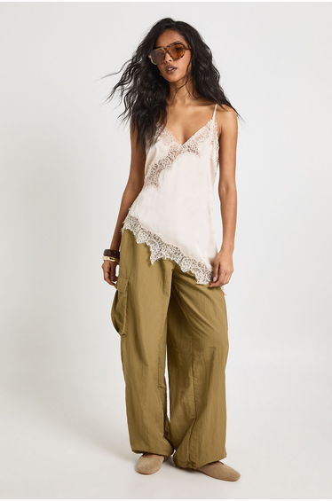Nylon Parachute Trousers - khaki