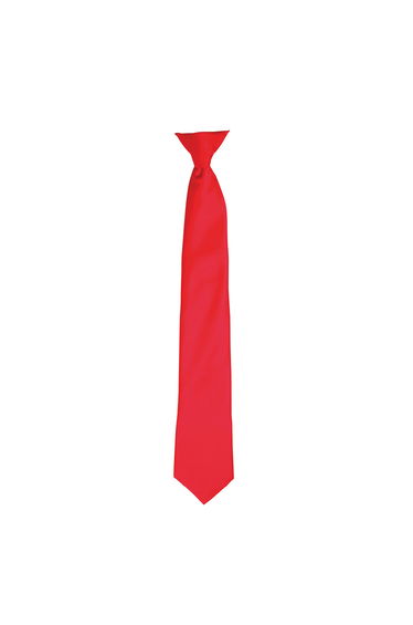 Premier Colours Mens Satin Clip Tie - Strawberry Red