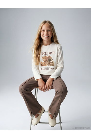 Front Seam Flare Girls' Leggings