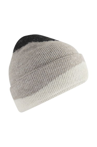 Beechfield Wave Soft Beanie - Black/Light Grey/Soft White