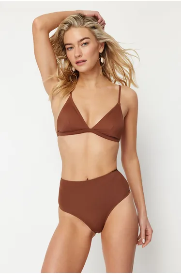 Brown High Waist Bikini Bottom