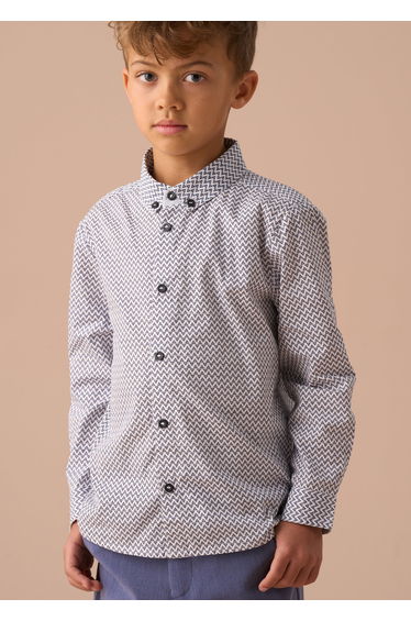 Geo White Geometric Print Shirt