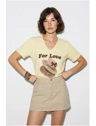 LUCCI Oversized V-neck Printed T-shirt - 1