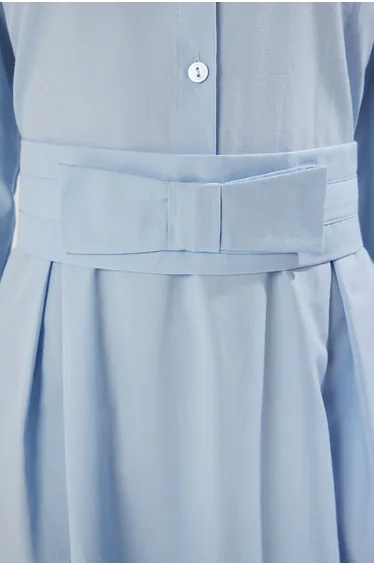 Light Blue Bow Detail Woven Dress