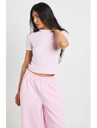 Tall Piping Detail T-Shirt And Straight Leg Jogger Set - light pink - 3