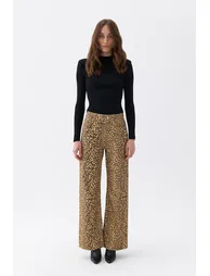 Leopard Patterned Jeans - 1