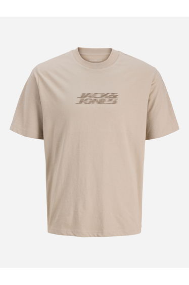 Brown Crew Neck Logo Print T-Shirt
