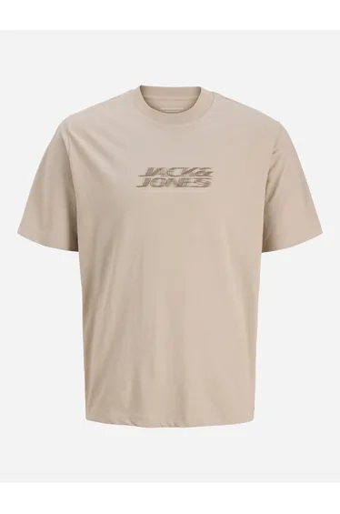 Brown Crew Neck Logo Print T-Shirt