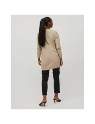 Longline Fine Knit Open Cardigan with Pockets - 5