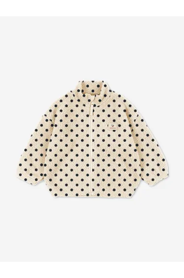 Konges Sløjd Girls Jody Embroidery Teddy Jacket in Beige