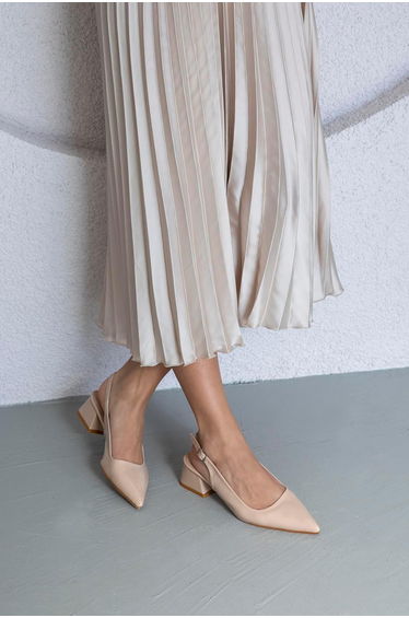 Hanna Women's Heel Patent Leather Shoes Nude