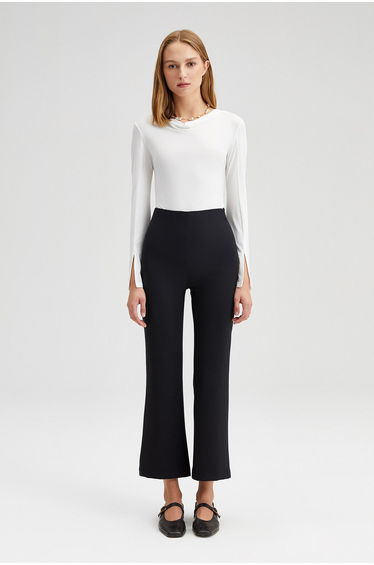 ELASTIC WAISTED CREPE TROUSERS