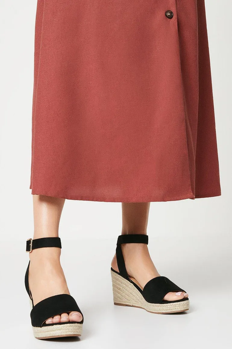 Wide Fit Rebekah Peep Toe Wedges