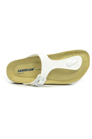 Sanosan Womens/Ladies Geneve Lacquered Leather - White/Brown