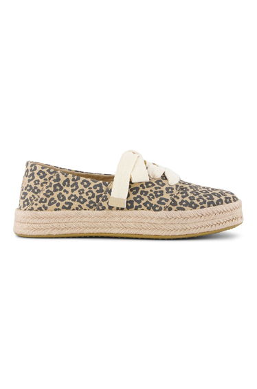 Carolina Lace Up Leopard Espadrille Beige