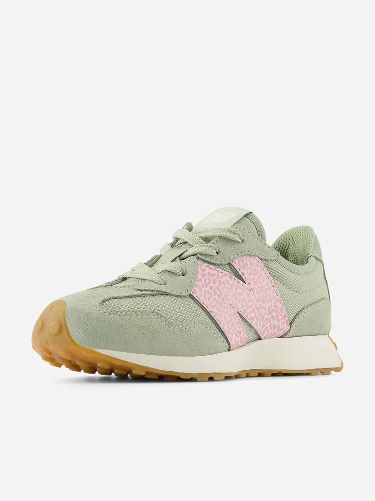 New Balance Girls 327 Lace Trainers in Green - 4
