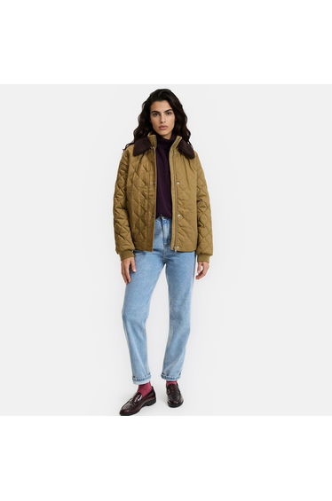 Quilted Jacket with Detachable Fluffy Collar