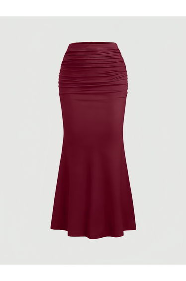 Burgundy Bodycon Maxi Skirt