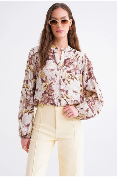Mixray Flowering Long Sleeve Blouse