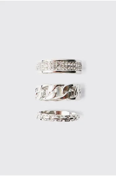 3 Pack Silver Ring - silver
