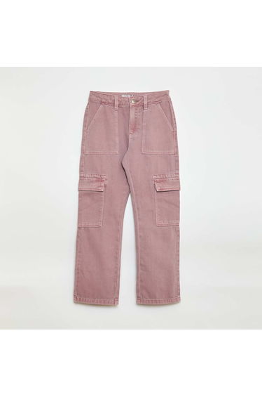Multi-Pocket Denim Trousers PURPLE