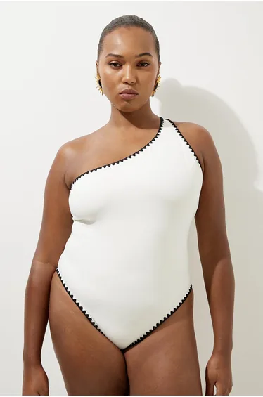 بدلة سباحة بكتف واحد - للمقاسات الكبيرة