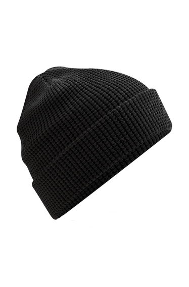 Beechfield Waffle Organic Cotton Beanie - Black