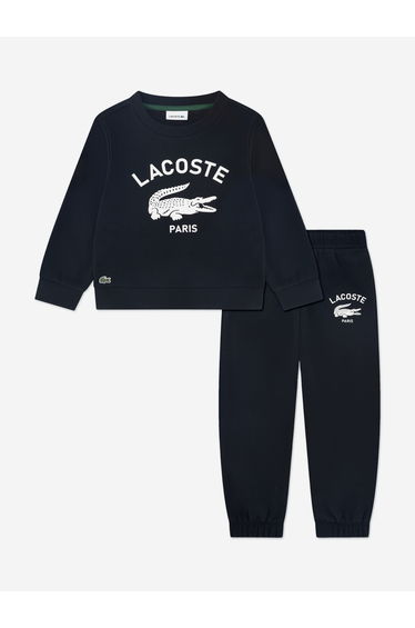 Lacoste Boys Soft Branding Tracksuit in Black