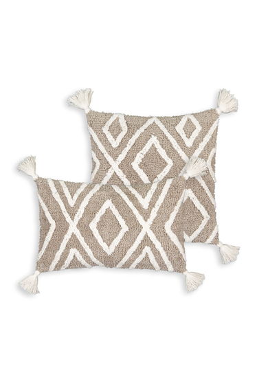 Cali Geometric Tassel 100% Tufted Cotton Cushion Cover