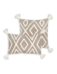 Cali Geometric Tassel 100% Tufted Cotton Cushion Cover