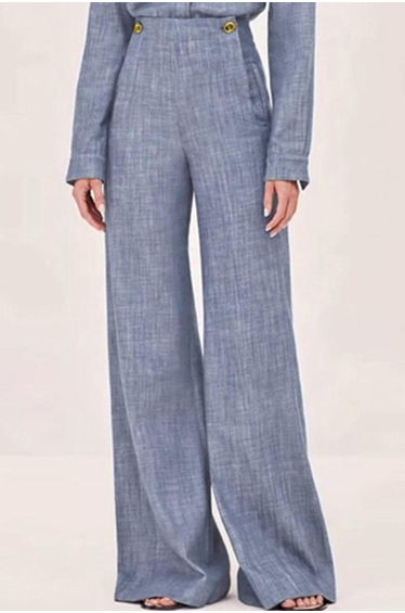 High Waisted Straight Leg Split-Joint Pants Trousers