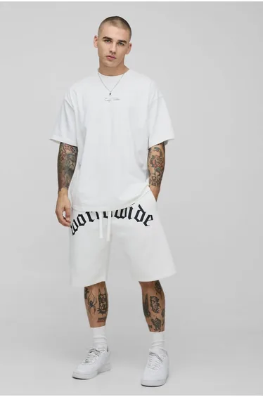 Oversized Worldwide T-Shirt & Short Set