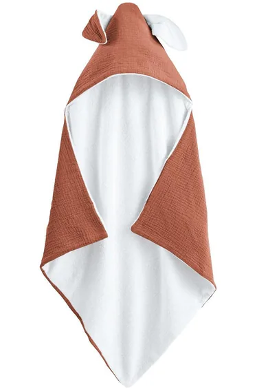 منشفة إستحمام أطفال قطن بقبعة