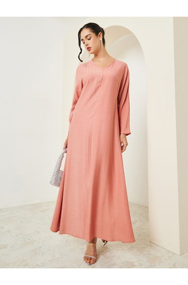 Women Peach Embellished A-Line Jalabiya