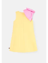Thea Oversized Bow Shoulder Dress - Yellow - 5