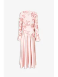 Pink Applique Detail Midaxi Dress - 4