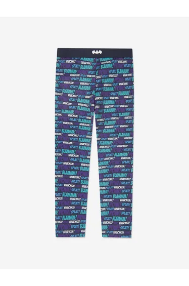 Girls Comic Pop Art Leggings in Navy